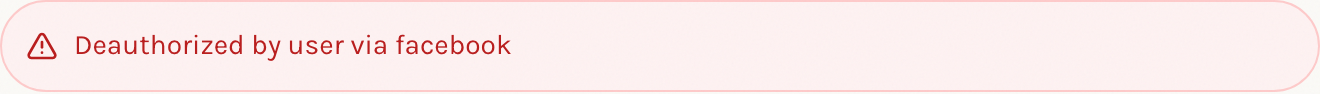 Accounts detail panel with a red Error banner showing the error reason
